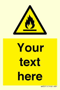 Custom flammable sign